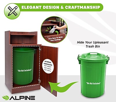 Alpine Industries Food Service Trash Can Enclosure, 32 Gallon, Mahogany (ALP476-DH-MA) Sansujyuku sansujyuku.com