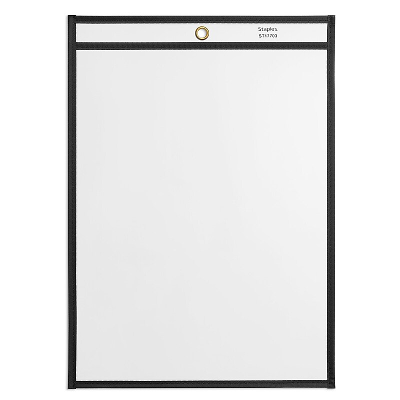 Staples Heavy Duty Stitched Job Ticket Holder, 9" x 12", Clear, 25/Pack (17703) image 1