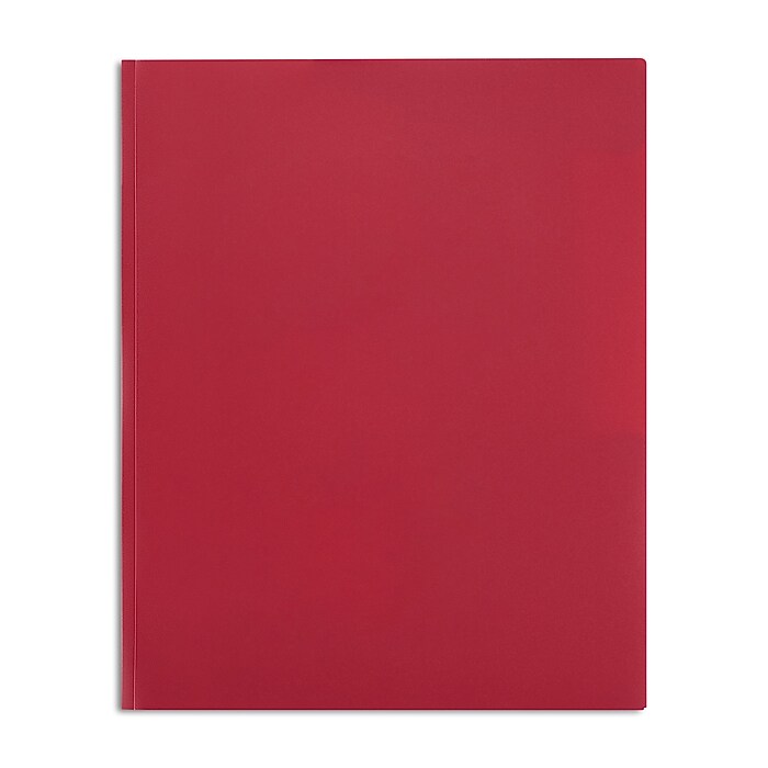 Staples Matte 2-Pocket Plastic Portfolio Folder with Fasteners