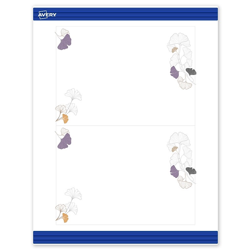 Avery Floral Design General Use Blank Cards, White, 20/Pack (S00-F4J) image 1