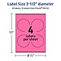 Avery Laser/Inkjet Round Multipurpose Labels, 3.5" Dia., Bright Pink, 40/Pack (94514)~#|#~6CDCBBDB-2ABD-42EF-AC59A2DB853ED843_sc7