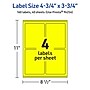 Avery Laser/Inkjet Multipurpose Rectangle Labels, 4.75" x 3.75", Neon Yellow, 160/Pack (94254)~#|#~6CDF007F-22EF-4565-ADD33E3591A26250_sc7