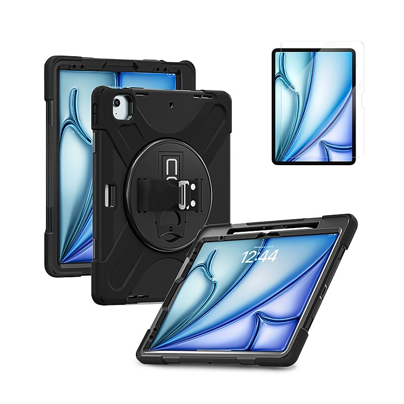 CODi iPad Essentials Bundle: Rugged Case iPad Air 13" (M2, M3), iPad Pro 12.9" (3-6 Gen) + Screen Protector, Black  (TK000009) image 1