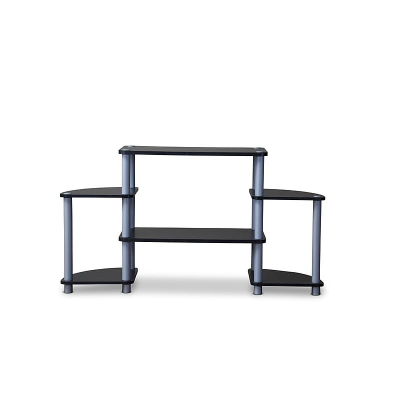 Baxton Studio Orbit TV Stand, Screens up to 46", Black/Silver (107-5379-HiT) image 1