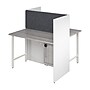 Bush Business Furniture Hustle 48"W 2 Person Back to Back Cubicle Panel Workstation, White/Platinum Gray (HUS020WHPG)~#|#~6CEC2C20-5111-41A5-BBA9DD86025CF478_sc7