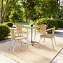 Flash Furniture Lila Indoor-Outdoor Table Set with 4 Chairs, 27.5" x 27.5", Aluminum/Beige (TLH28SQ020BGCH4)~#|#~6CF2D0AF-D646-4BDE-9E846B39789D258E_sc7