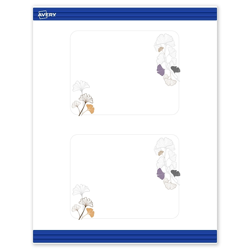 Avery Floral Design Matte Blank Card, White, 20/Pack (S00-F4E) image 1