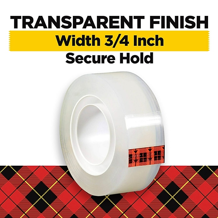 Scotch Super-Hold Transparent Clear Tape Refill, 0.75