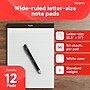 Staples Notepads, 8.5" x 11", Wide Ruled, White, 50 Sheets/Pad, Dozen (ST57339M/57339)~#|#~6CFDDC28-E85D-4B5D-81CCB5C3A48E876E_sc7