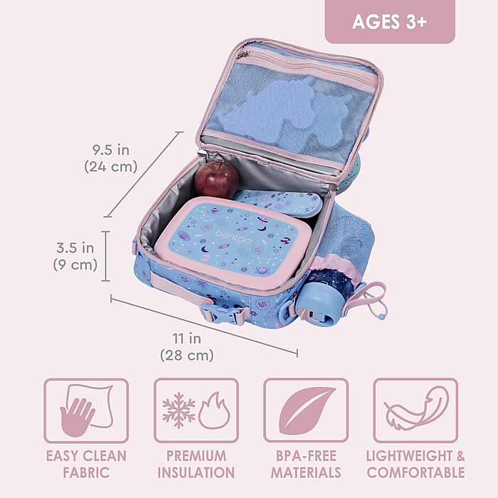 bentgo Kids Insulated Lunch Bag, Lavender Galaxy (BGPTBAG-GLX