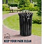 Alpine Industries Metal Outdoor Trash Can with Rain Bonnet Lid and Liner, 38 Gallon, Black (479-38-1)~#|#~6D10ABAD-6332-4959-BA45054522D4BE1A_sc7