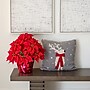 Nearly Natural 19-in Artificial Lush Poinsettia Arrangement in Red Wrapped Planter (A2172)~#|#~6D263D4A-F52F-44C7-B52026F4614E74FC_sc7