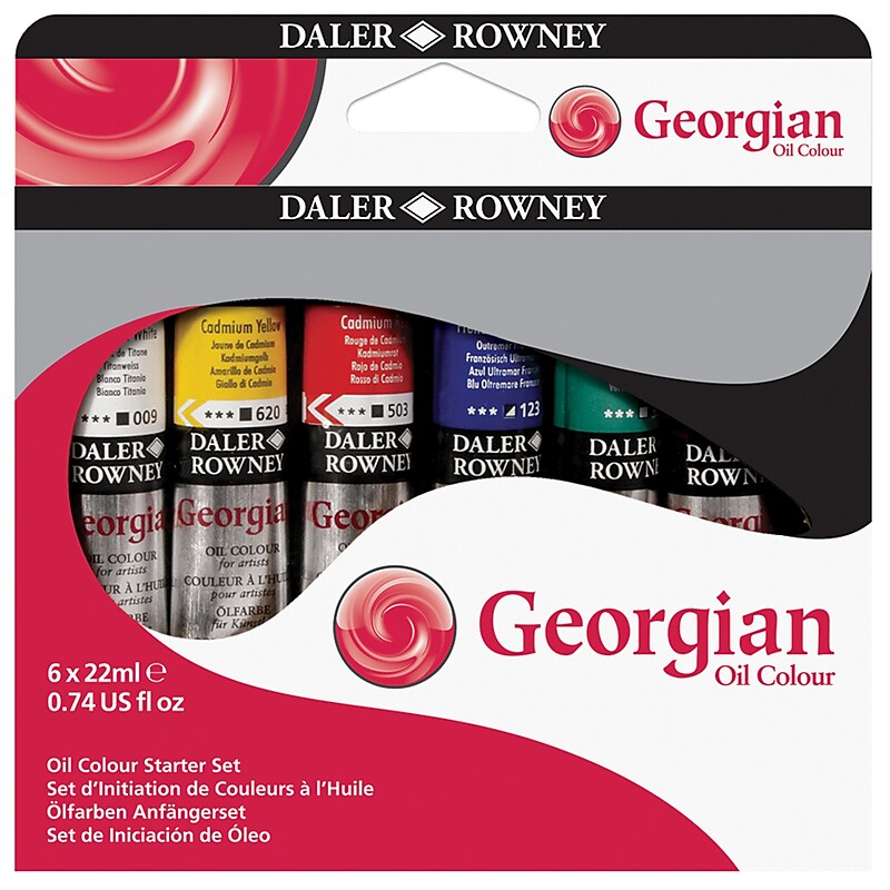 Daler-Rowney Georgian Oil Paint, Assorted Colors, 22ml, 6/Set (DRW111900150) image 1