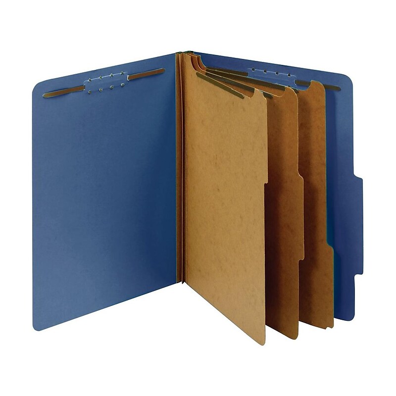 Pendaflex Pressboard Classification Folder, 3-Dividers, 3 1/2" Expansion, Letter Size, Dark Blue, 10/Box (24096) image 1