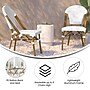 Flash Furniture Lourdes Contemporary Aluminum and PE Rattan Bistro Stack Chairs, White/Gray/Natural, Set of 2 (2SDA6421FWHGYNT)~#|#~6D32E884-D19F-4E0A-B977BCAB49D42026_sc7