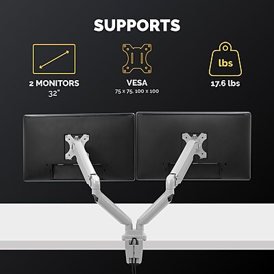 Fellowes Platinum Series Adjustable Dual Monitor Arms, Up to 40″ Monitor, Silver (8056501) Sansujyuku sansujyuku.com