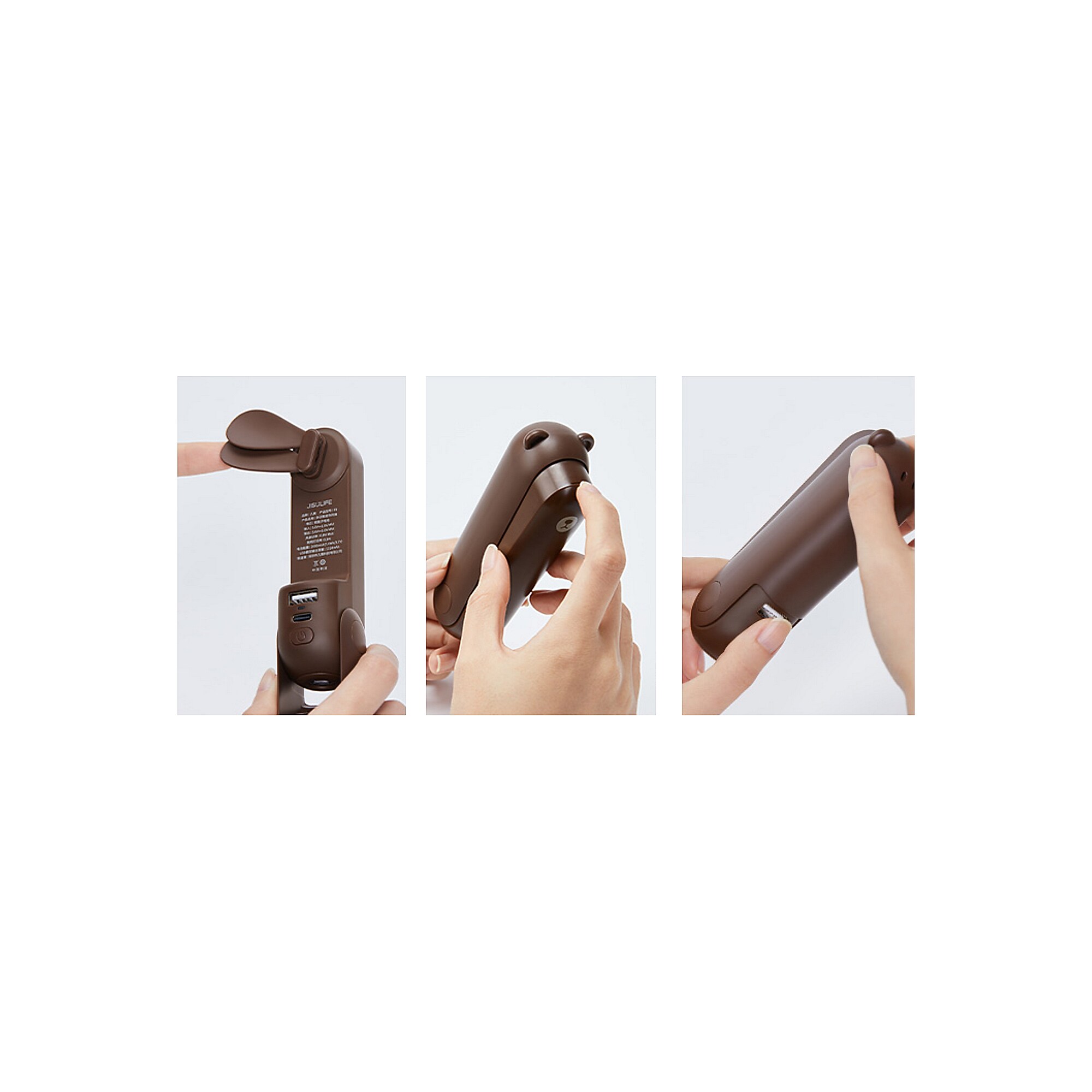 JisuLife F8 Handheld Fan, Brown, 2/Pack (F8-Brown-KIT-2) Sansujyuku sansujyuku.com