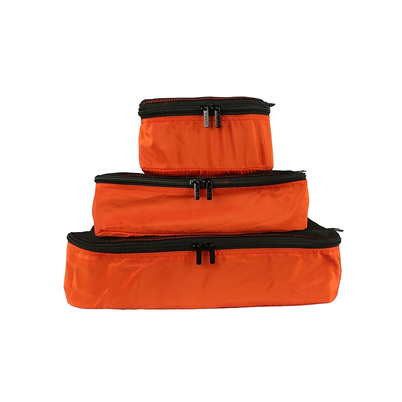 TUCCI 3-Piece Fabric Packing Cube Set, Water Resistant, Burnt Orange (T0553-BRTO) image 1