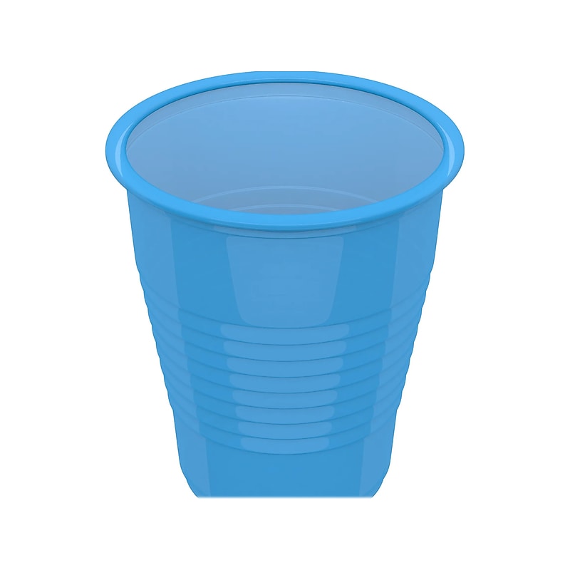 Dynarex 5 oz. Plastic Disposable Cup, Blue, 50/Pack, 20 Packs/Carton (4237) image 1