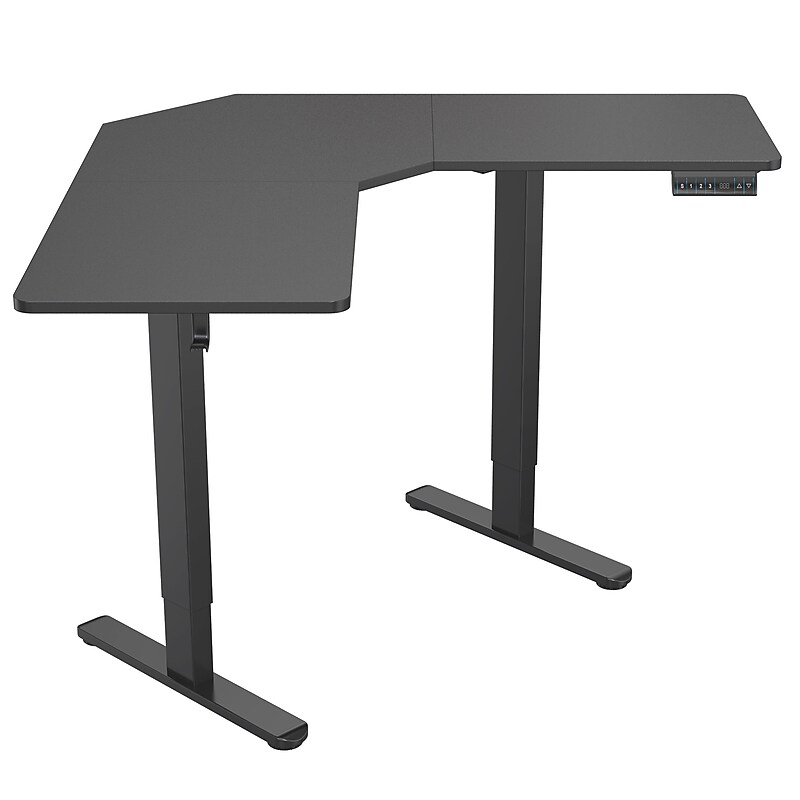 Mount-It! MI-15003 47"W L-Shaped Adjustable Particle Board Standing Desk, Black (MI-15003) image 1