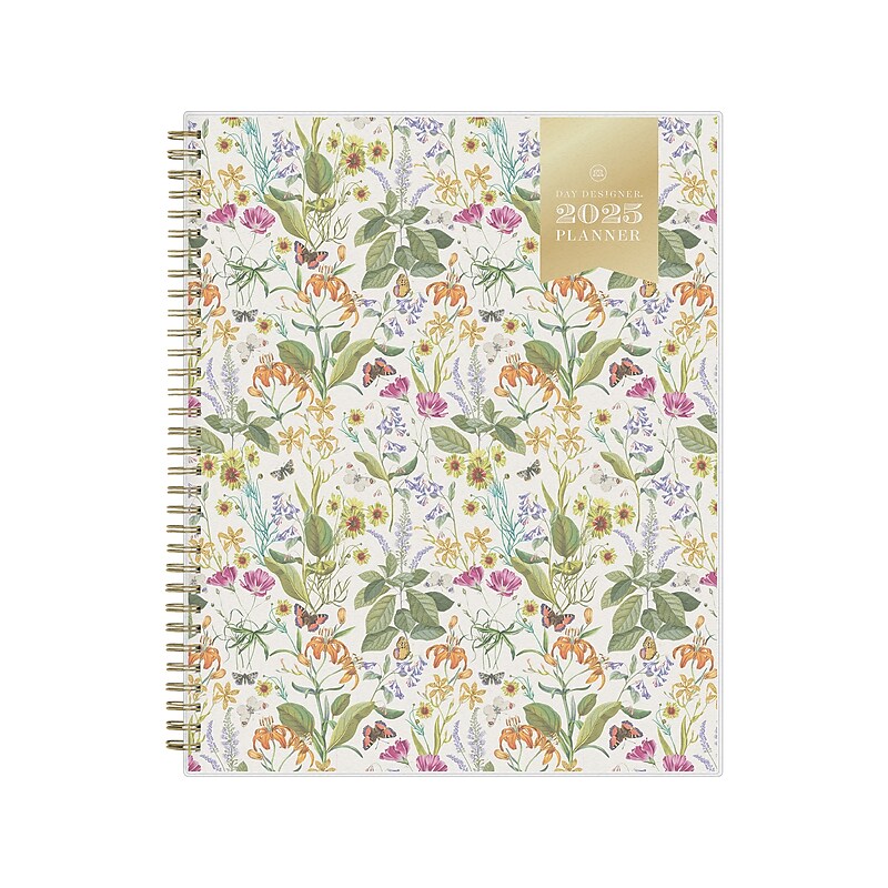 2025 Blue Sky Day Designer Fiore Cream 8.5" x 11" Weekly & Monthly Planner, Plastic Cover, Multicolor (148140) image 1