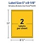 Avery Rectangle Laser/Inkjet Multipurpose Labels, 5" x 8-1/8", Bright Yellow (160/Box)~#|#~6D4A456C-E3EA-4EC3-850E4AB11B60CB42_sc7