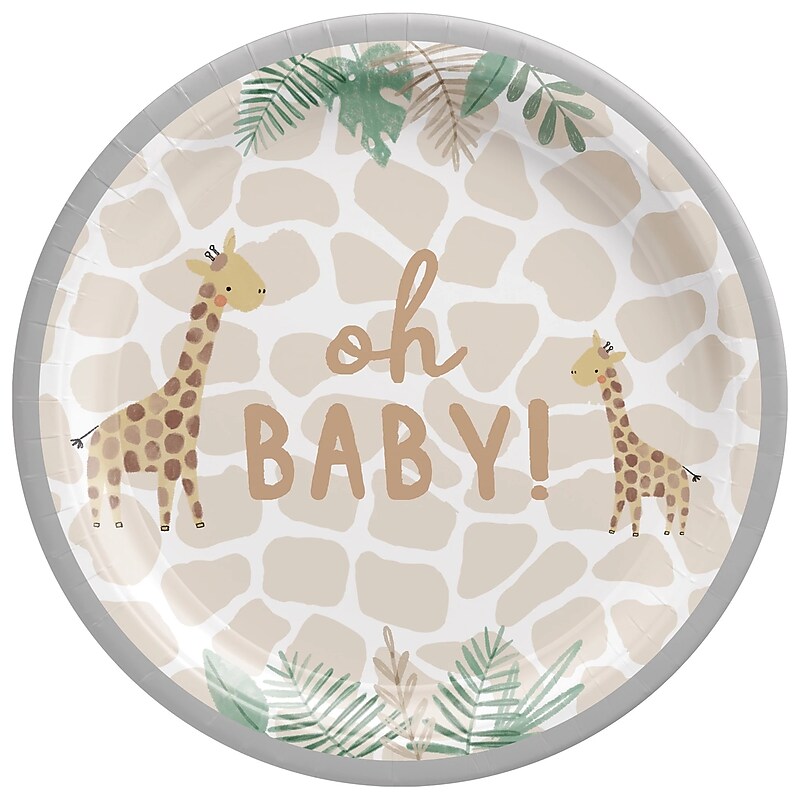Party City Soft Jungle 7" Paper Plates, Multicolored, 8 Plates/Pack (AM542844) image 1