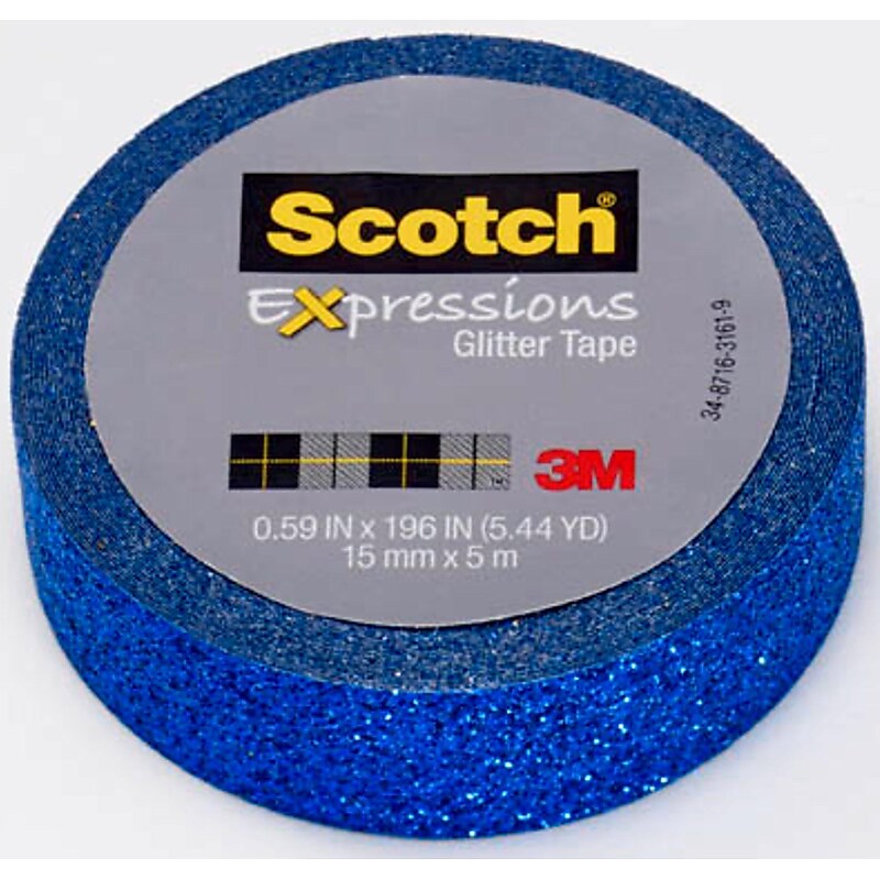 Scotch® Expressions Glitter, 0.59" x 5.44 yds., Dark Blue Glitter (C514-BLU2) image 1