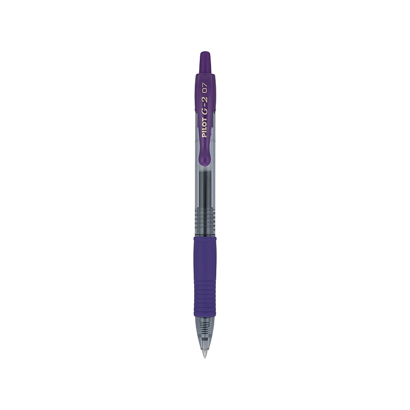 Pilot G2 Premium Retractable Gel Pen, Fine Point, 0.7mm, Purple Ink (G27-GRP-BC) image 1