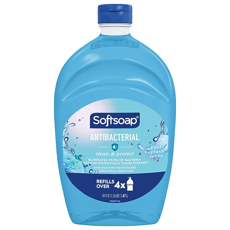 Softsoap Antibacterial Liquid Hand Soap Refill, Cool Splash Scent, 50 Fl. Oz. (61031016EA) image 1