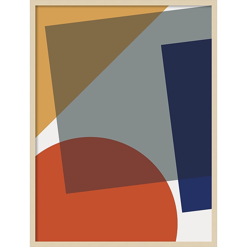 Amanti Art Layered Retro Modern Shapes In Bright Colors by The Creative Bunch Studio Wood Framed Wall Art Print, 31" x 41" image 1