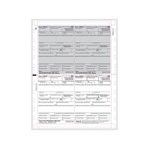ComplyRight 2023 1099R Tax Form, 4Up, Copy B, C, 2, 2, 500/Pack