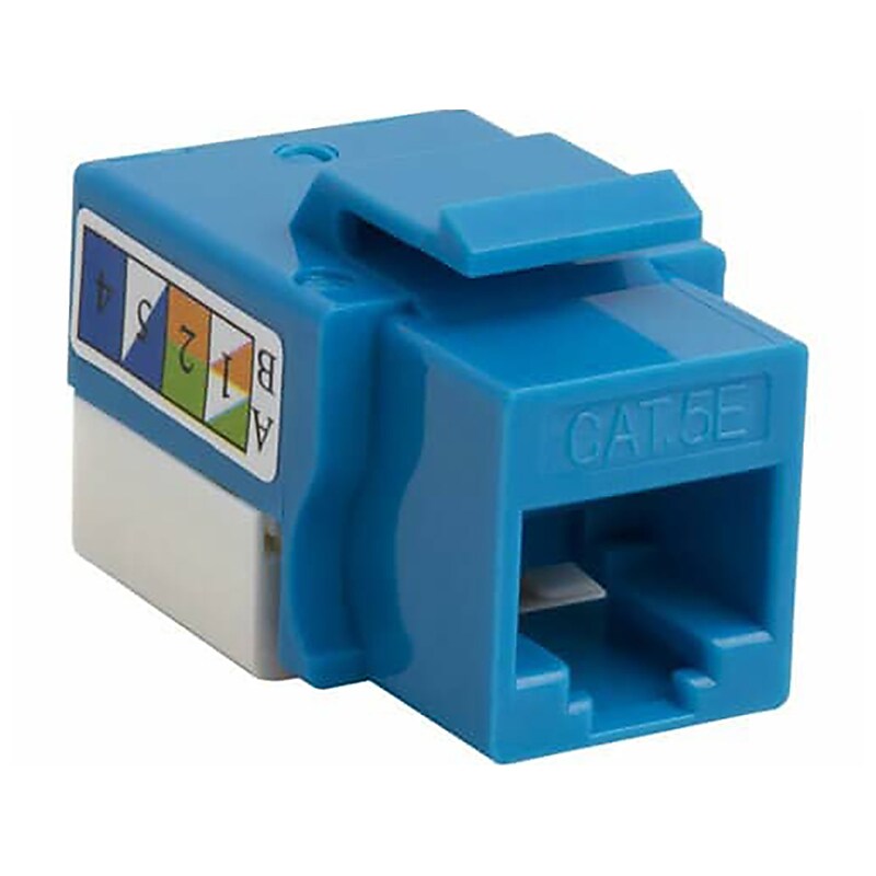 4XEM Cable Cat5e Keystone Jack, Blue, 10/Pack (4XKJC5EBL10PK) image 1