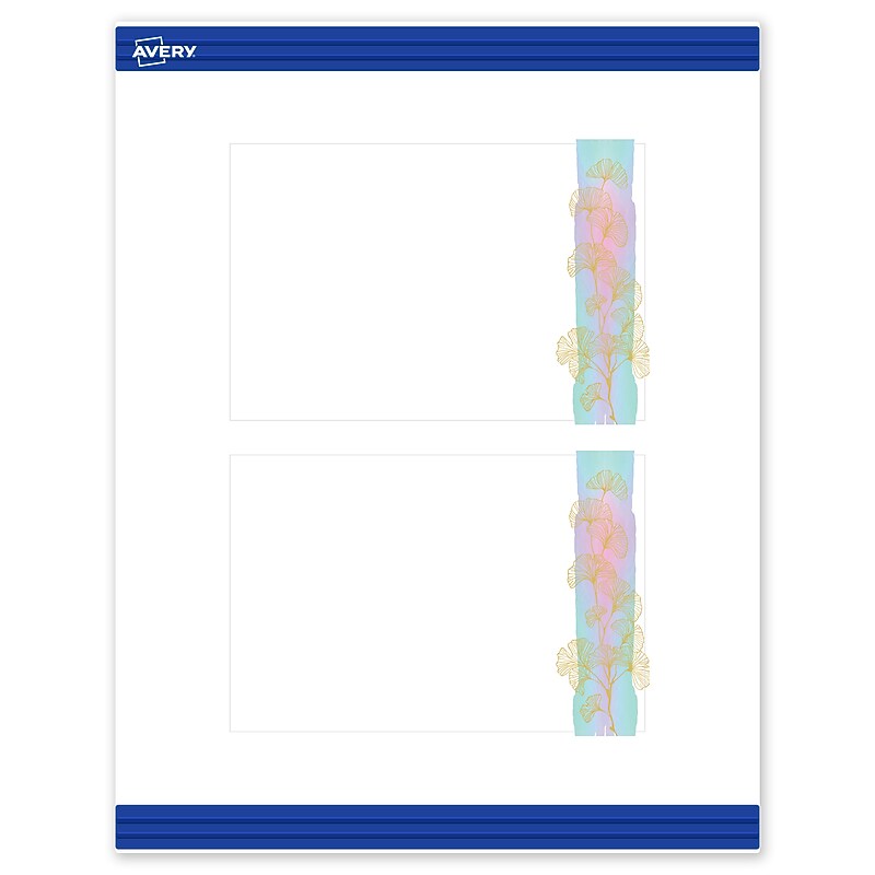Avery Floral Design Matte Blank Card, White, 20/Pack (S00-EVQ) image 1