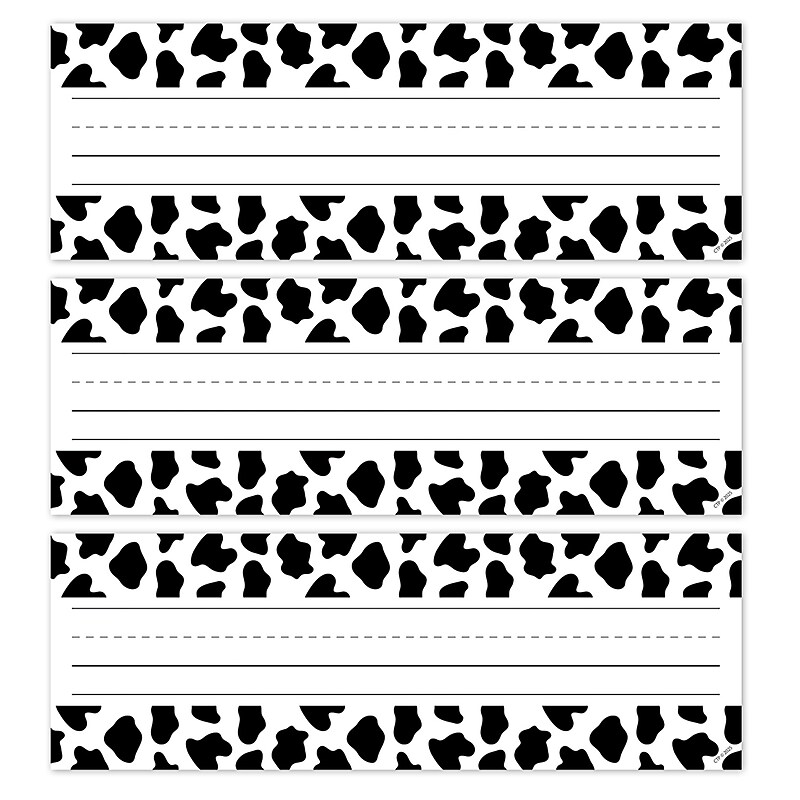 Creative Teaching Press Farm Friends Cow Print School Name Plates, 9.5" x 3.25", 36/Pack, 3 Packs/Bundle (CTP11030-3) image 1