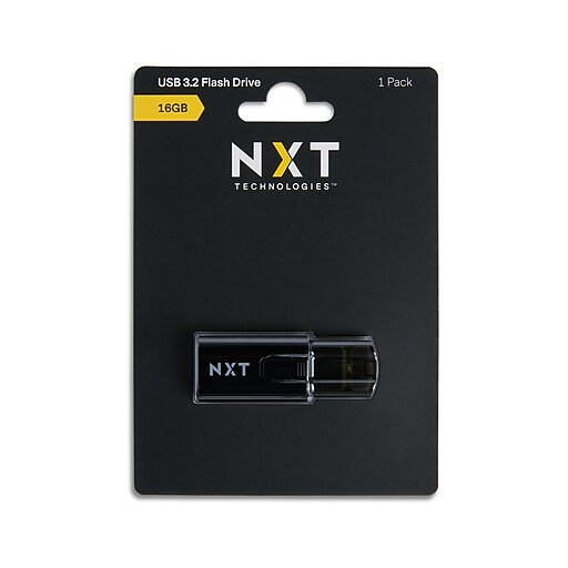 NXT Technologies 16GB USB 3.2 Type-A Flash Drive, Black (NX61125) | Staples