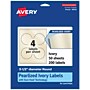 Avery Pearlized Ivory Circle Multipurpose Labels, 3.5" Dia., Ivory, 200/Box (94514)~#|#~6D76D449-33C7-4C9D-BBD447AD4773104F_sc7