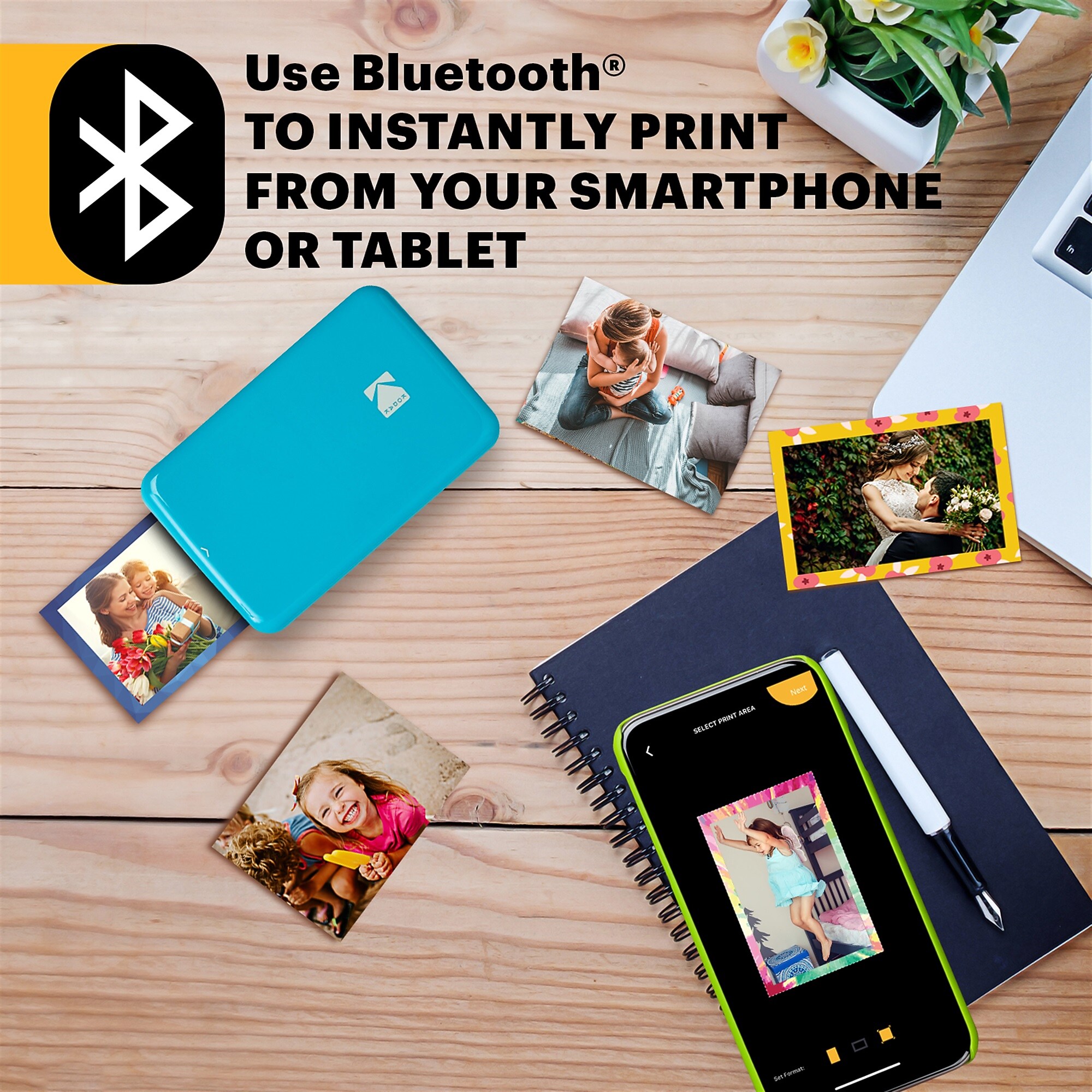 Kodak Step Mobile Zero Ink Instant Photo Printer, Single-Function, Blue (RODMP20AMZBL) Sansujyuku sansujyuku.com