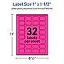 Avery Laser/Inkjet Rectangle Multipurpose Labels, 1" x 1.5", Neon Magenta, 2560/Box (94219)~#|#~6D8D4144-9A46-4AB8-A6F3F2CFB79C5A2C_sc7