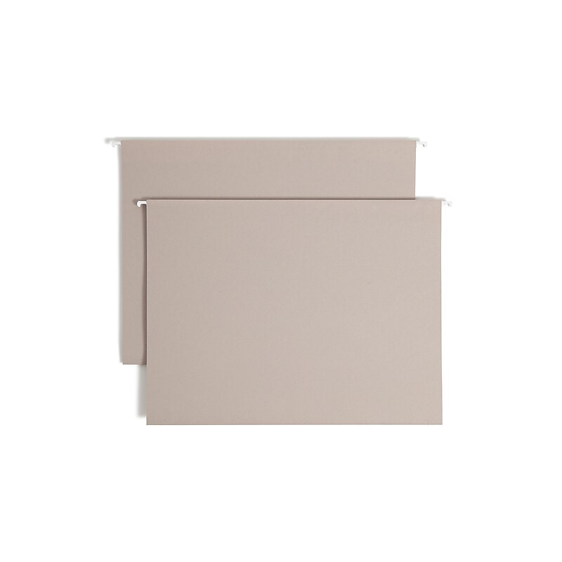 Smead Heavy Duty TUFF Box Bottom Hanging File Folder, 4" Expansion, 1-Tab, Legal Size, Steel Gray, 18/Box (64342) image 1