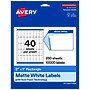 Avery Rectangle Laser/Inkjet Multipurpose Labels, White, 40 Labels/Sheet, 250 Sheets/Pack (19479311282)~#|#~6DA00302-87CC-4C70-9E65915446D5070A_sc7