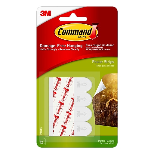 3M Command Poster Strips, 12 per Pack, 6 Packs