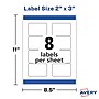 Avery Print-to-the-Edge Laser/Inkjet Rectangle Labels, 2" x 3", Glossy Clear, 80 Labels/Pack (22822)~#|#~6DADD77E-70C0-4F0E-84CCB72BEB501AEC_sc7