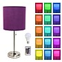 Simple Designs 19.5" LED Table Lamp, Brushed Steel/Purple Shade (LT2024-PRP-CCLB)~#|#~6DADDA4E-F1E8-4538-91E3A37AF0F9E15F_sc7