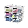 Iris 12 Quart Stack & Pull Latch Lid Storage Tote, Clear (100300)~#|#~6DB0C405-9601-443C-9E414F123B6CA8AA_sc7