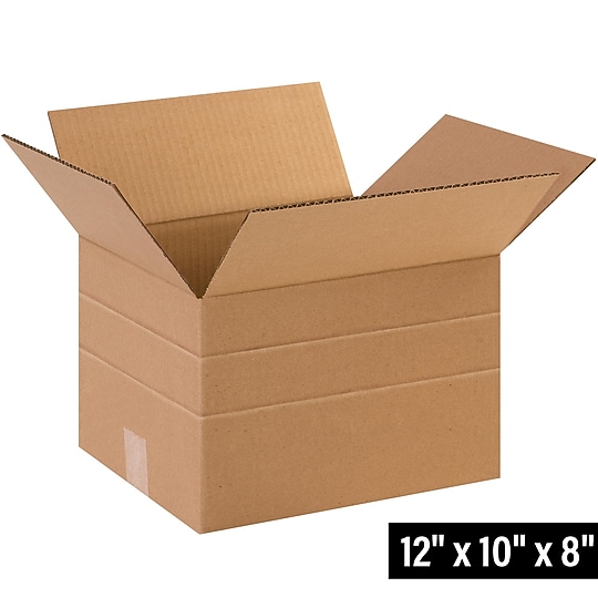 12" x 10" x 8" Multi-Depth Shipping Boxes, 25/Bundle (MD12108)~#|#~6DBEF8B7-859D-4F82-9FEB86637F2DEE76_sc7