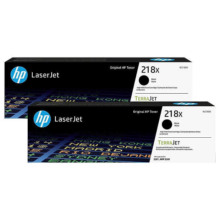 HP 218X Black High Yield Toner Cartridge, 2/Pack (W2184X2PK-VB