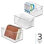 iDESIGN Small Stackable Plastic Storage Bin, Clear, 3/Pack (23107)~#|#~6DC30139-C8DA-422A-A371E706BF36C3AE_sc7