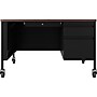 Hirsh 48"W Single-Pedestal Mobile Teacher's Desk, Black/Walnut (22646)~#|#~6DC4A637-4E45-42A8-A110CA424ADCCB8E_sc7