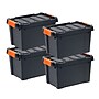 Iris 22 Quart Heavy Duty Store-It-All Latching Plastic Storage Tote, Black, 4/Pack (500152)~#|#~6DC63BF1-240F-4DDC-BF9FB368D8A17562_sc7